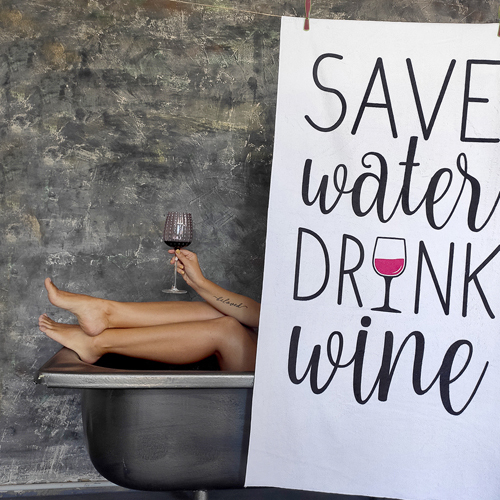 

Полотенце пляжное с принтом Save water drink wine Presentville 150х70 см 000170228