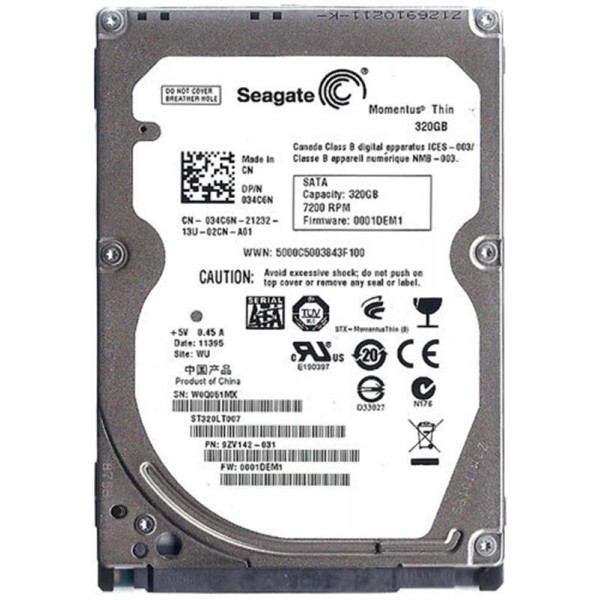 

HDD 2.5" SATA 320GB Seagate Momentus Thin 7200rpm 16MB (ST320LT007)