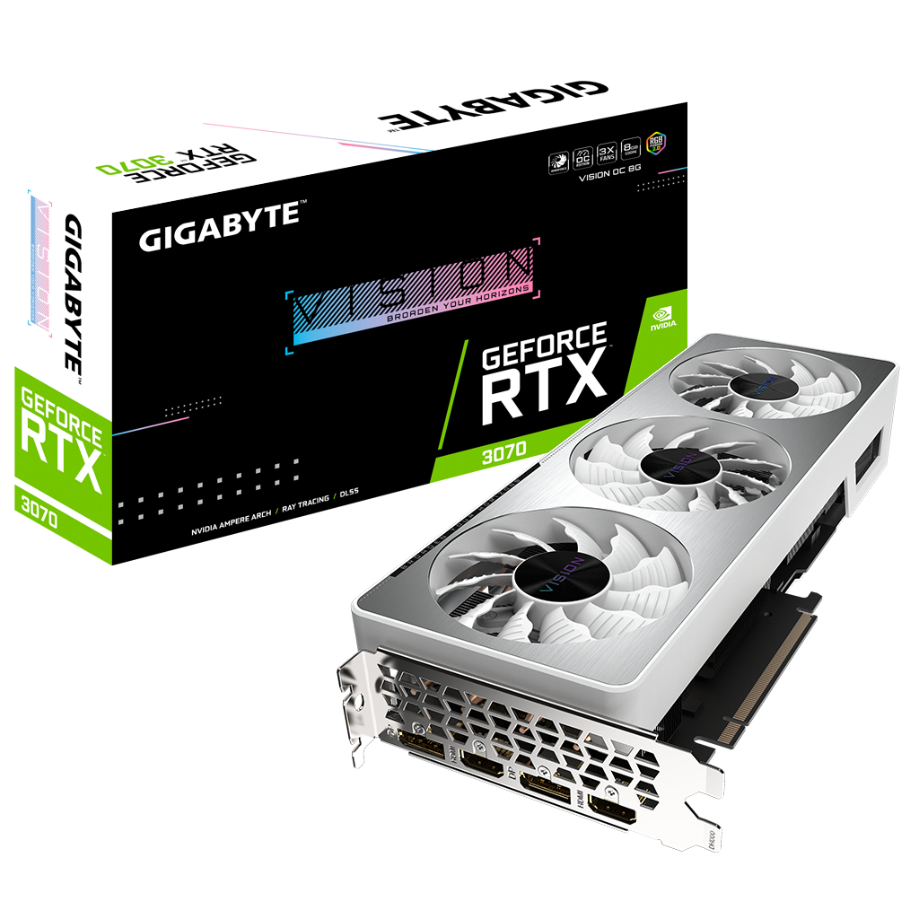 

Видеокарта GIGABYTE GeForce RTX3070 8Gb VISION OC 2.0 LHR (GV-N3070VISION OC-8GD 2.0)