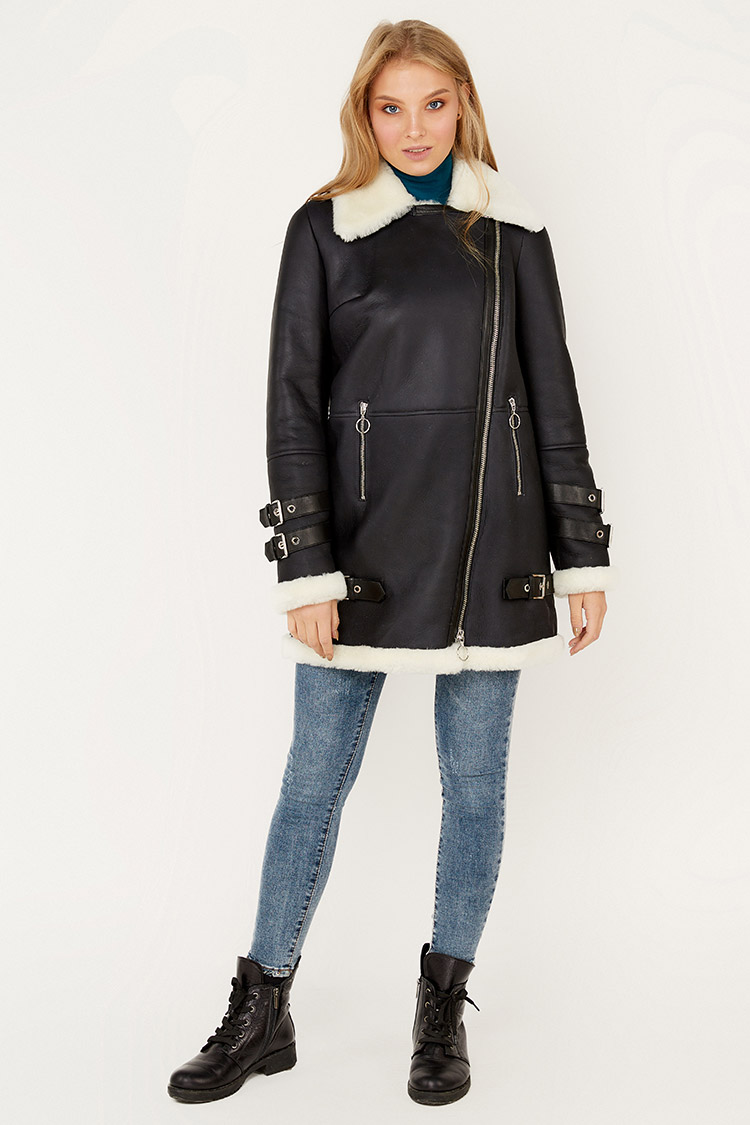 

Дубленка Ricca donna Etbk-06 3XL Черная 122830008