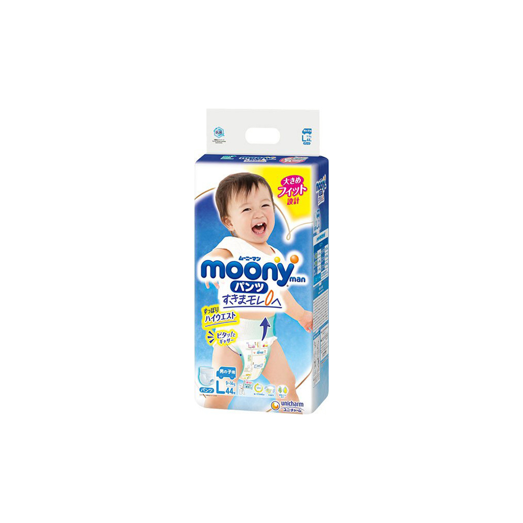 

Подгузник Moony трусики для мальчиков L 9-14 кг 44 шт (4903111206155)