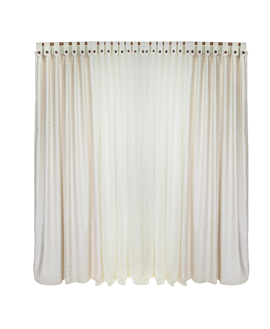 

Штора Прованс с декоративными пуговицами 250х150 см 1 шт Бежевая (2167)