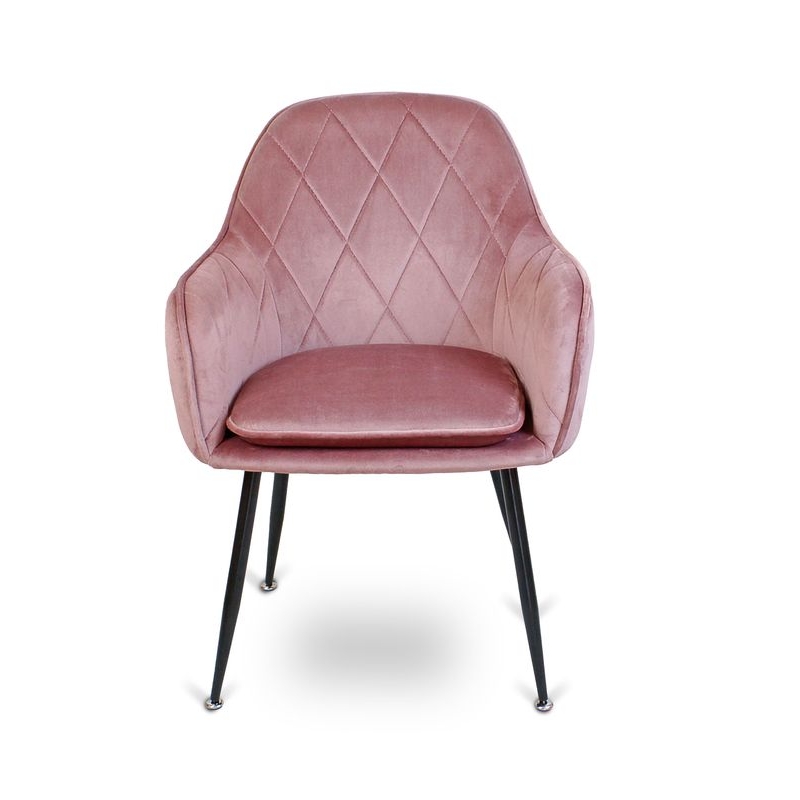 

Стул для дома, для столовой Glamour Just Sit P023 пудрово-розовый, велюр, стойкая конструкция