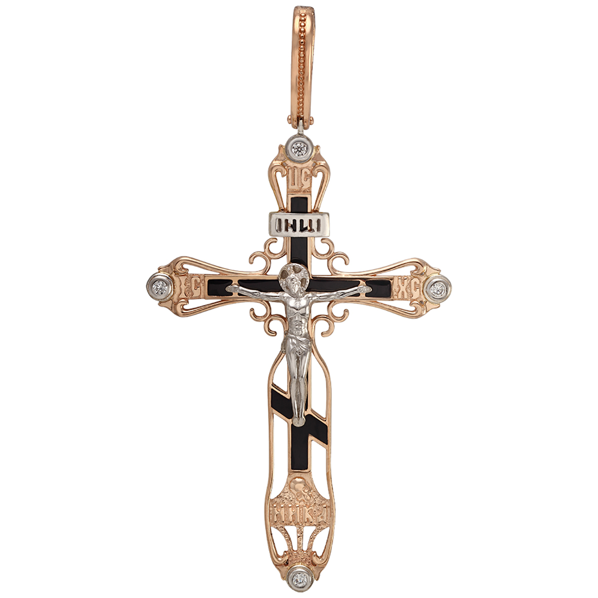 

Золотой крестик с фианитами и эмалью Tango Jewellery Company 270107Е