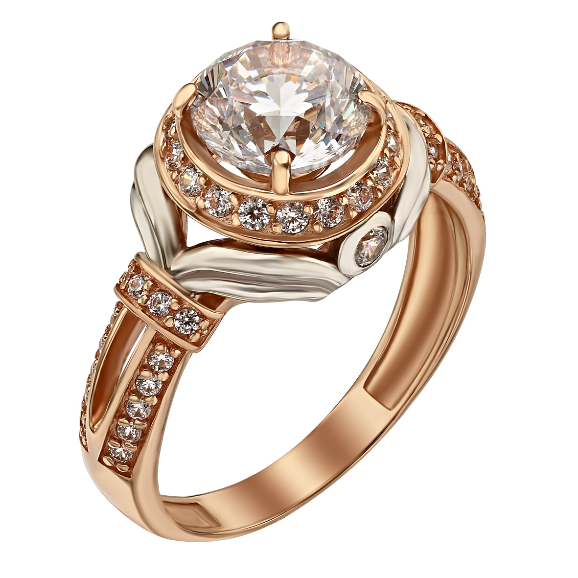 

Золотое кольцо с фианитами Tango Jewellery Company 350080 размер 17