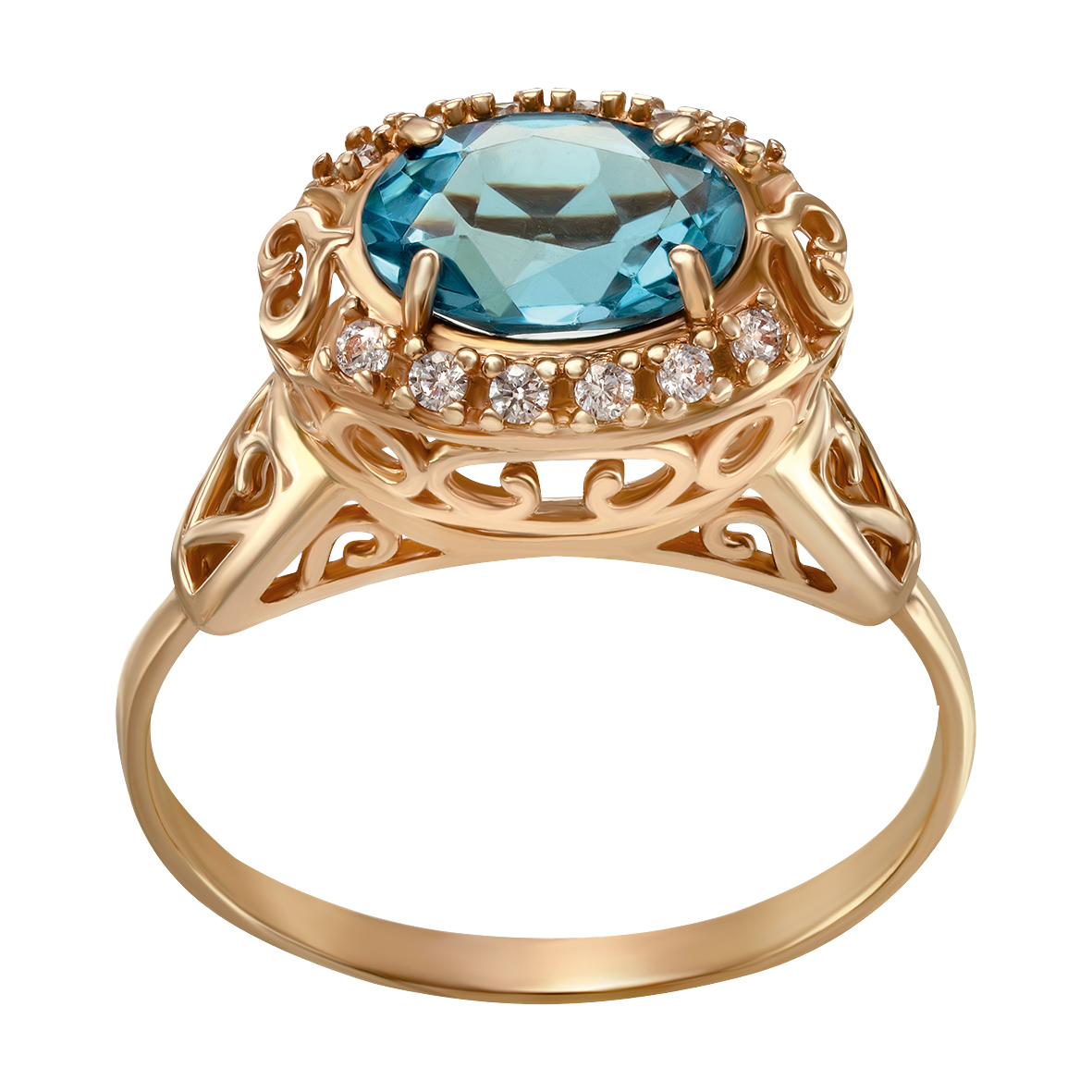 

Золотое кольцо с топазом и фианитами Tango Jewellery Company 361526 размер 17