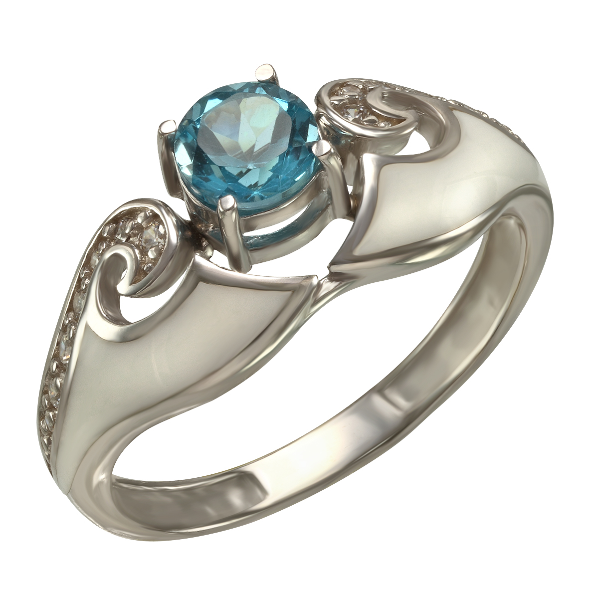 

Серебряное кольцо с топазом, фианитами и эмалью Tango Jewellery Company 371700А размер 18.5
