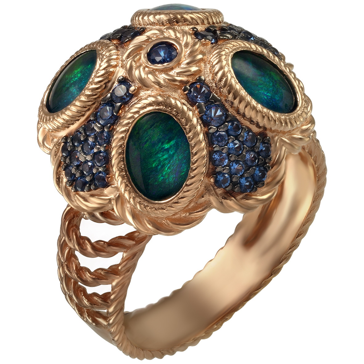 

Золотое кольцо с опалами и нанокристаллами Tango Jewellery Company 3723736 размер 19