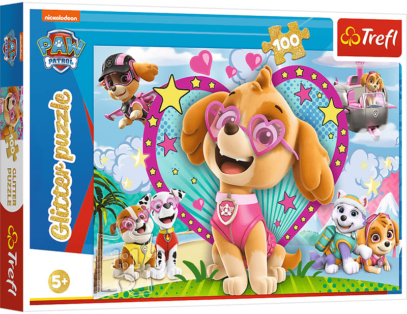 

Пазли Trefl Glitter - Цуценячий патруль. У блиску Скай / Viacom PAW Patrol, 100 елементів (14818)