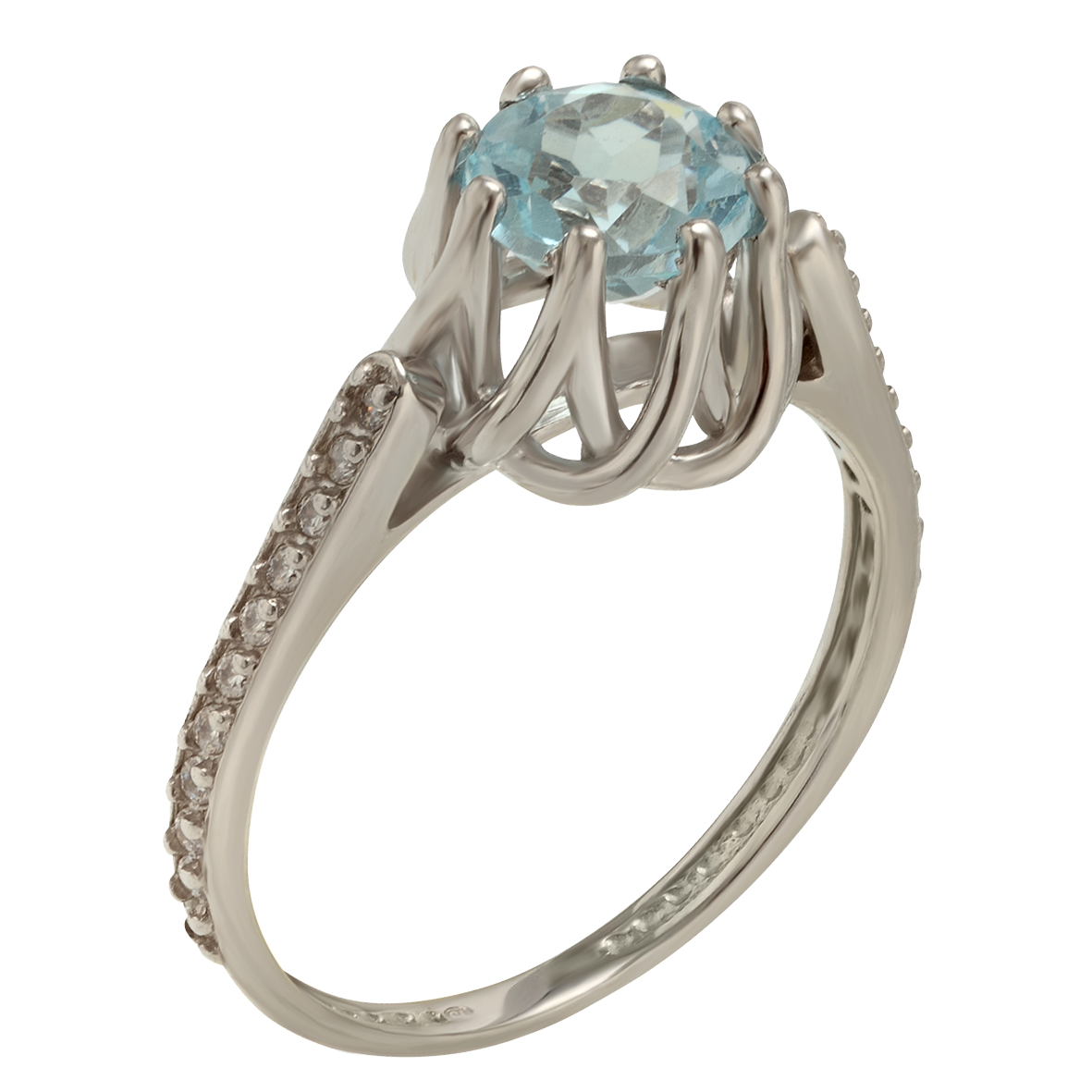 

Серебряное кольцо с голубым топазом и фианитами Tango Jewellery Company 371686С размер 16.5
