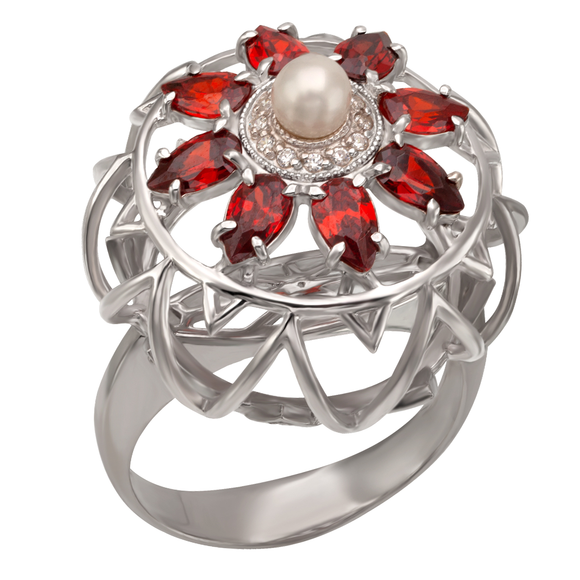 

Серебряное кольцо с жемчугом и фианитами Tango Jewellery Company 320851С размер 19