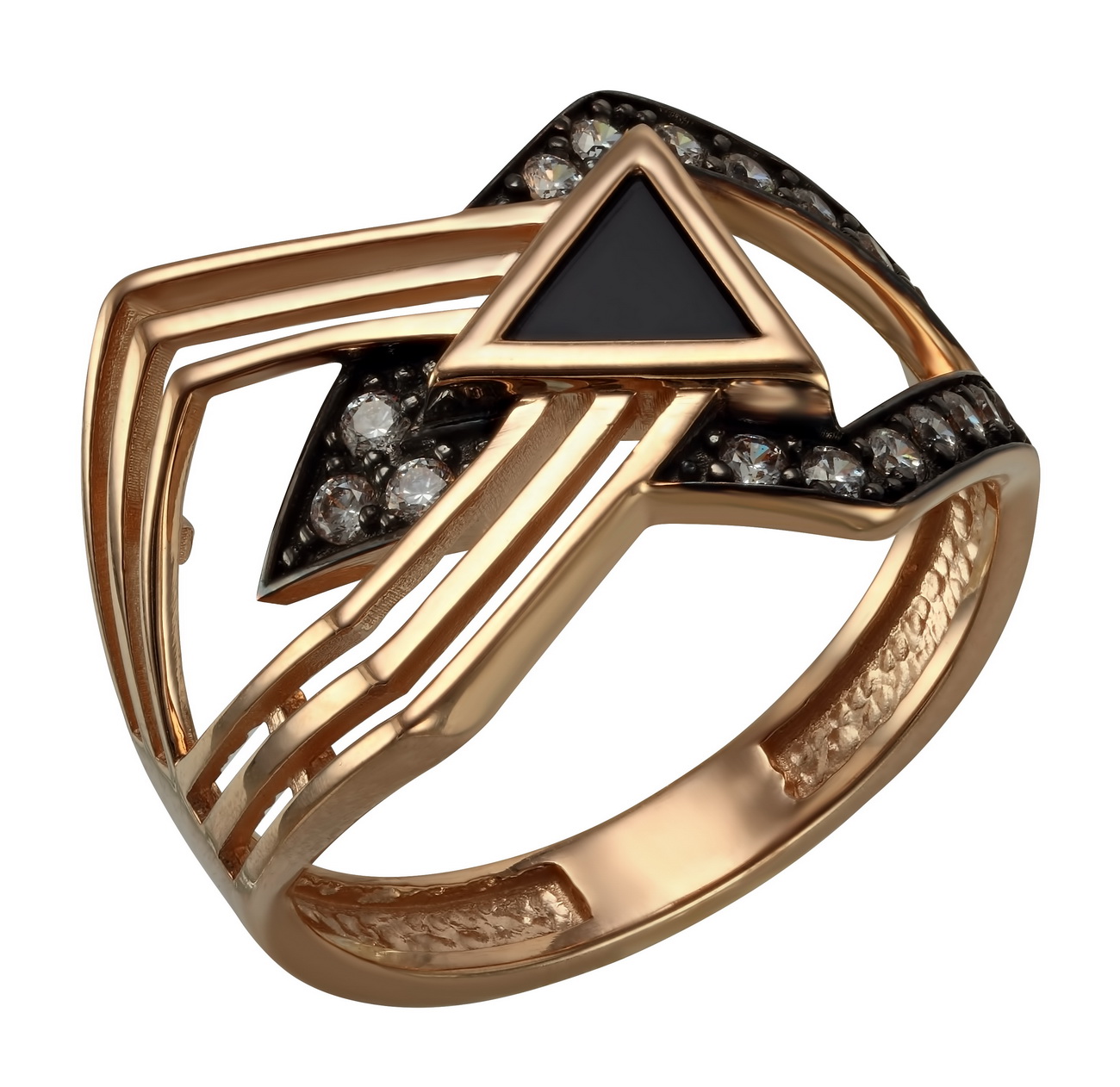 

Золотое кольцо с агатом и фианитами Tango Jewellery Company 369588 размер 18.5