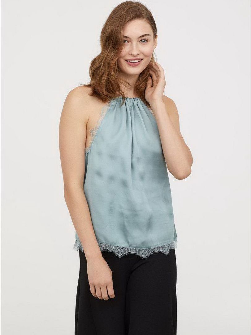 

Топ H&M 0646851-8  Бирюзовый, Топ H&M 0646851-8 36 Бирюзовый