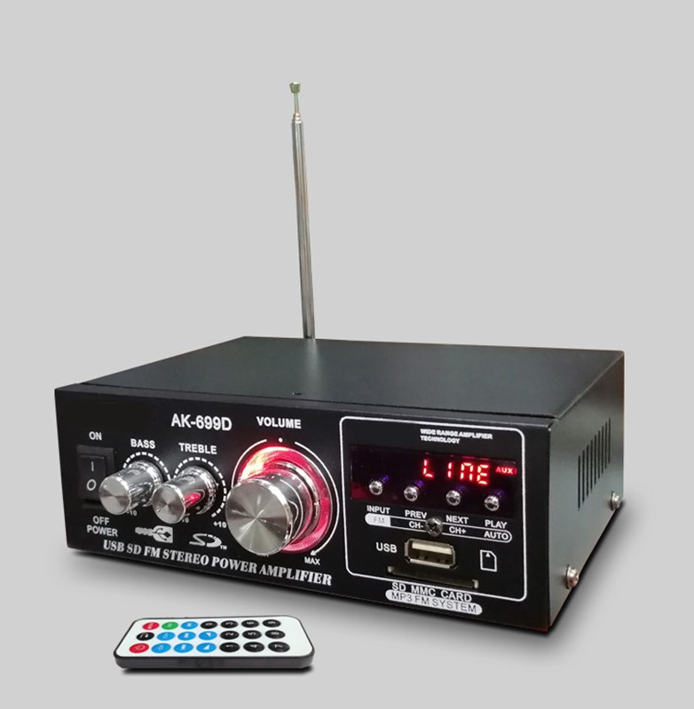 

Усилитель звука WVNGR WG-699D с встроенным радио FM MP3 USB 2x300