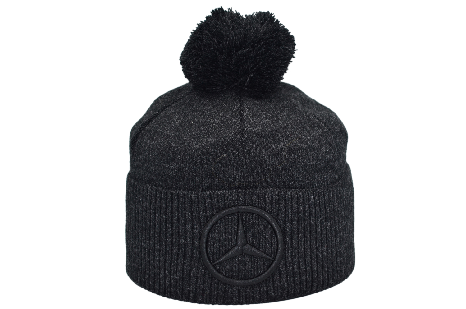 

Шапка з помпоном Flexfit Mercedes 55-59 см темно-серый меланж (F-0918-607)