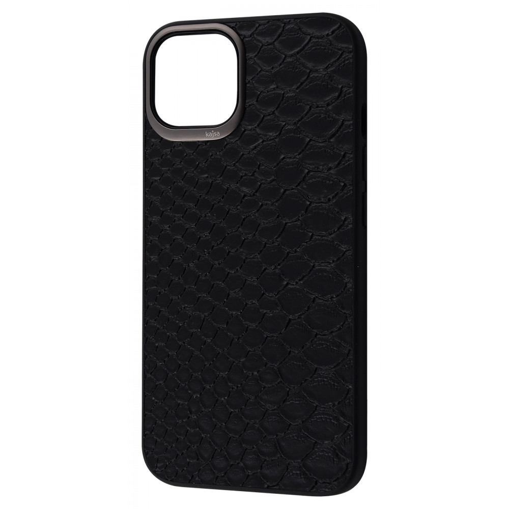

Чехол Kajsa Crocodile Leather iPhone 12/12 Pro black Черный
