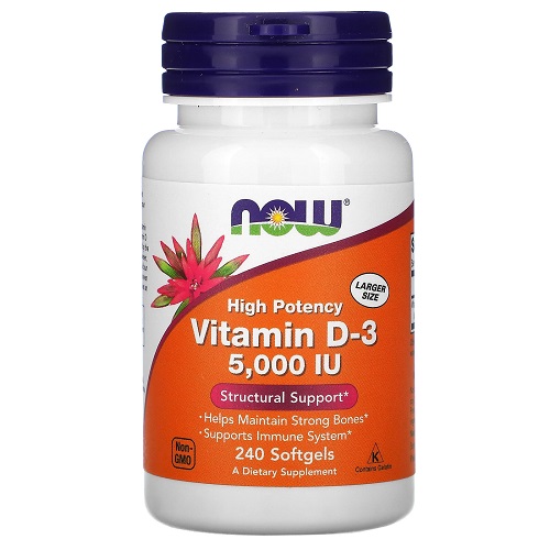 

Вітамін D NOW Vitamin D3 5000UI, 240 softgel
