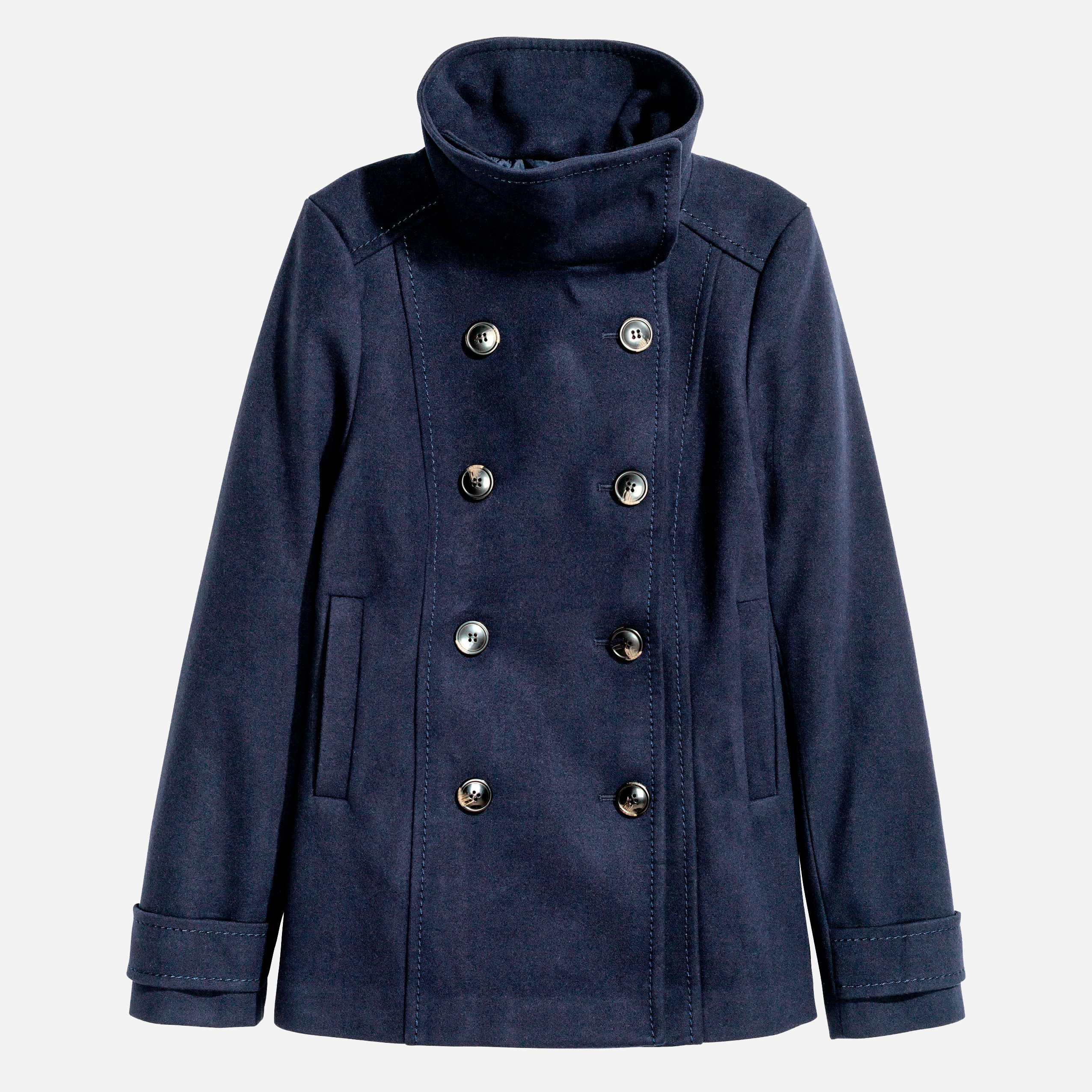 

Пальто H&M 23901624  Темно-синее, Пальто H&M 23901624 38 Темно-синее
