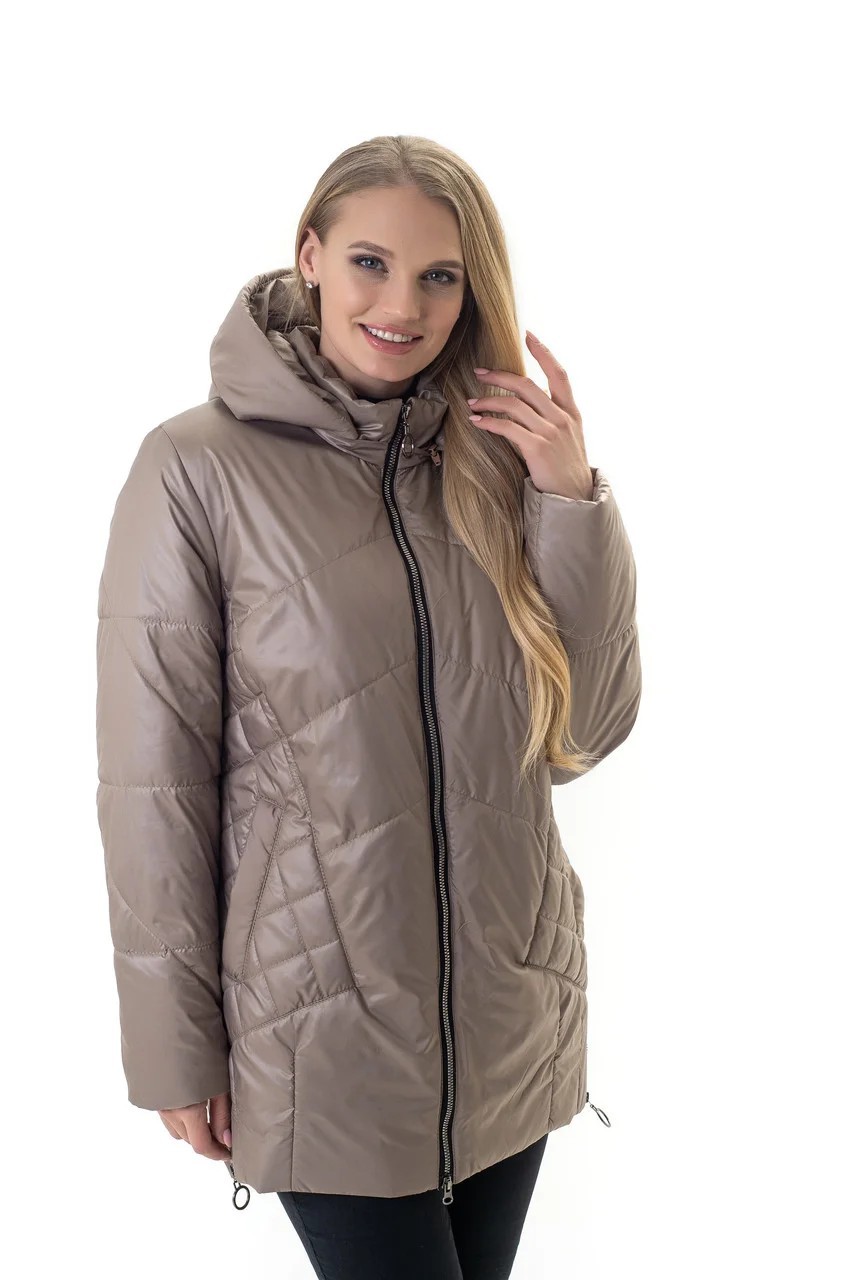 

Женская демисезонная куртка большого размера UF-fashion LR 120  бежевый, Женская демисезонная куртка большого размера UF-fashion LR 120 68 бежевый