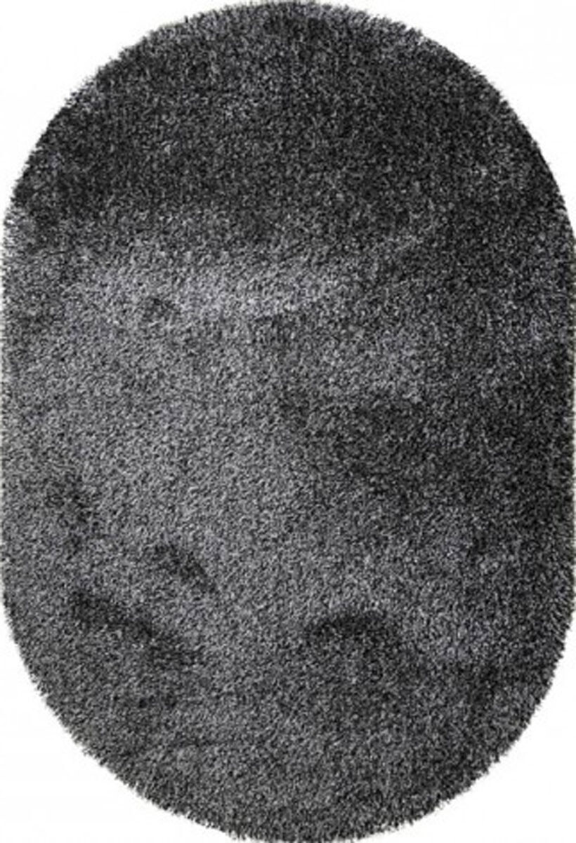 

Ковер с высоким ворсом Puffy 4b S001a black-grey овал 0.80x1.50
