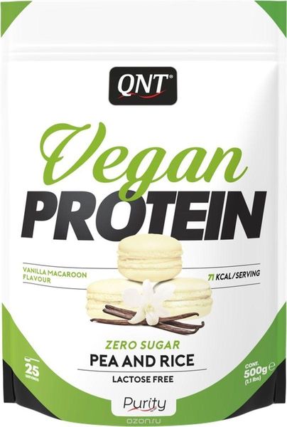 

Изолят безлактозного протеина QNT "Vegan Protein" Ваниль (500г)