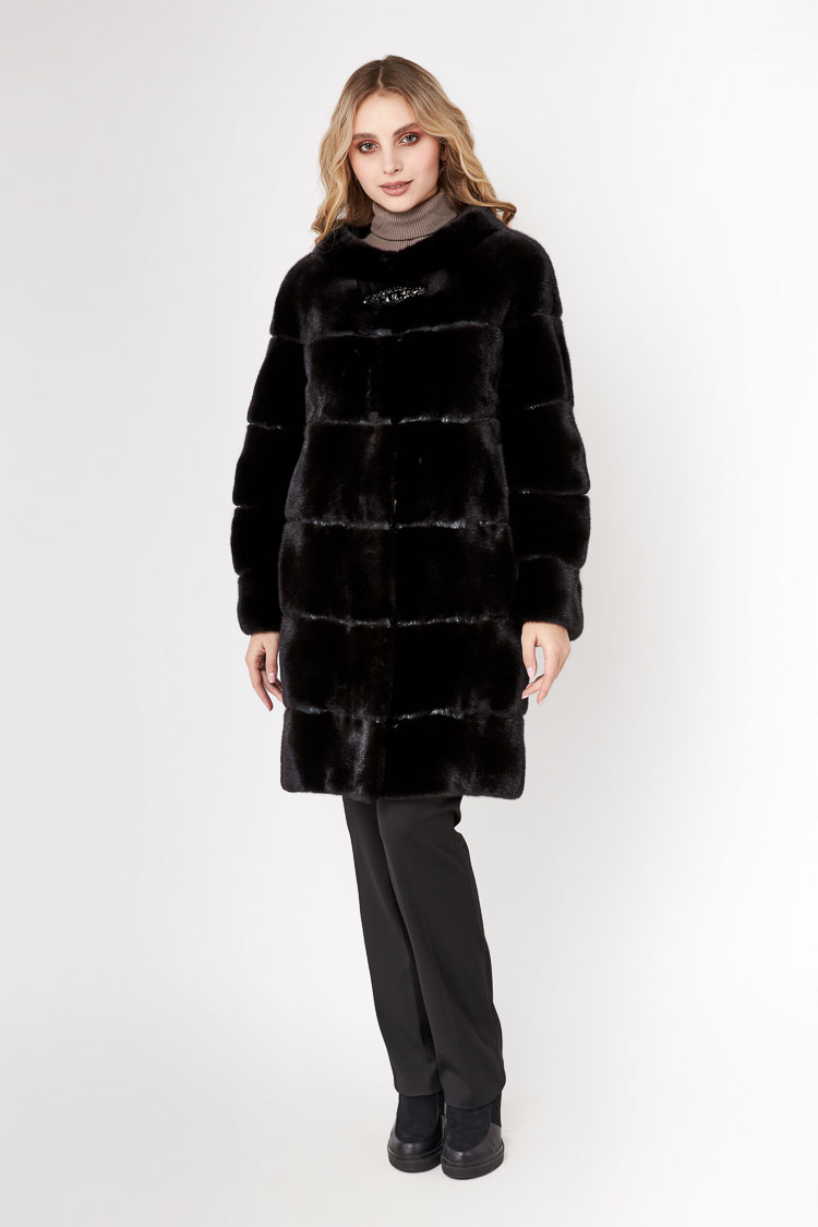 

Шуба Karamitsos 8182/90  Black glama 227650001, Шуба Karamitsos 8182/90 M Black glama 227650001