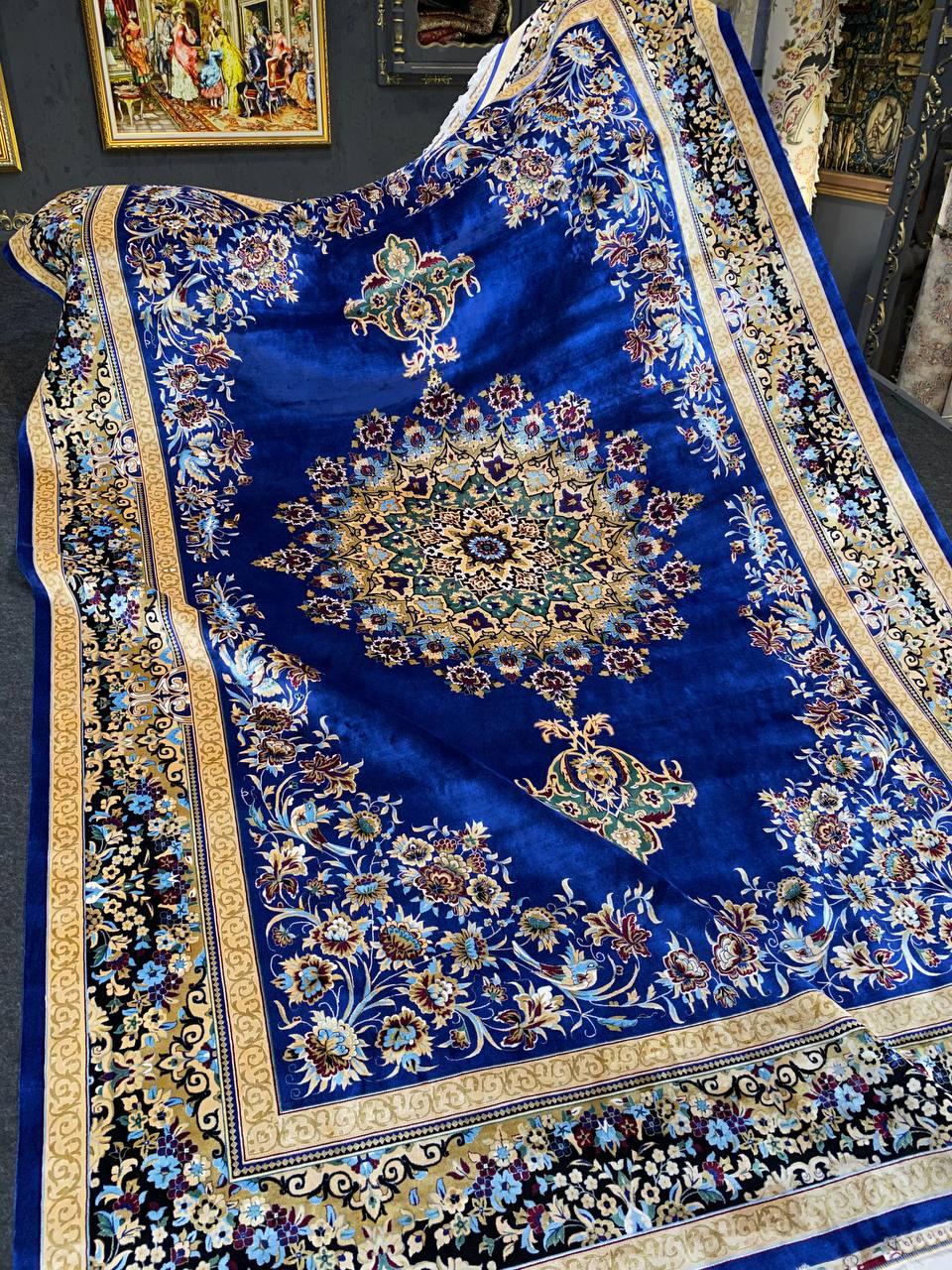 

Ковер Faravahar Silk 150х230 см Синий с золотистым (0788)