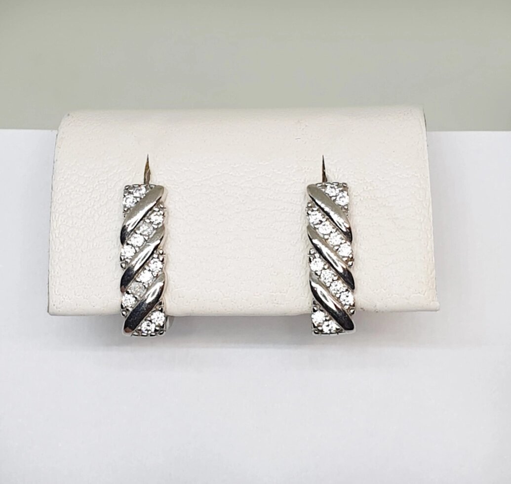 

Сережки серебряные с кубическим цирконием 1,75 г