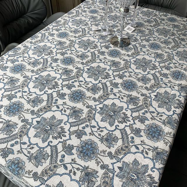 

Скатерть с тефлоновым покрытием MacroHorizon Лотос Синий, Диаметр 140 см