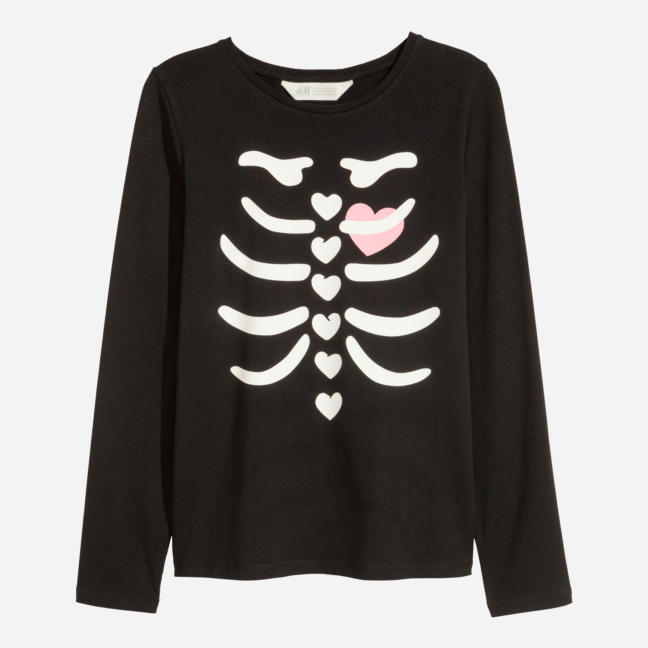 

Футболка с длинными рукавами H&M 5576716 74 см Черно-белая