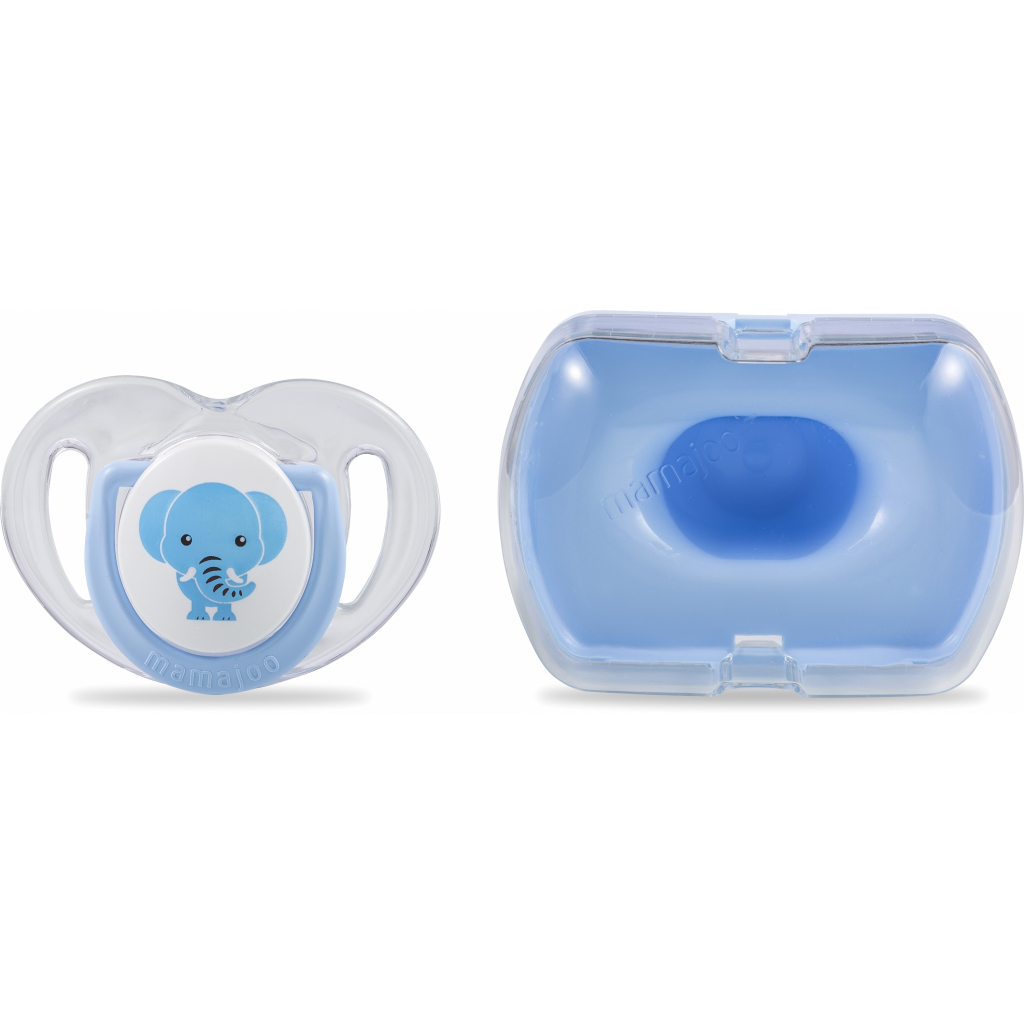 

Пустышка Mamajoo 12 мес+ с контейнером для хранения Слон (8697767123466)