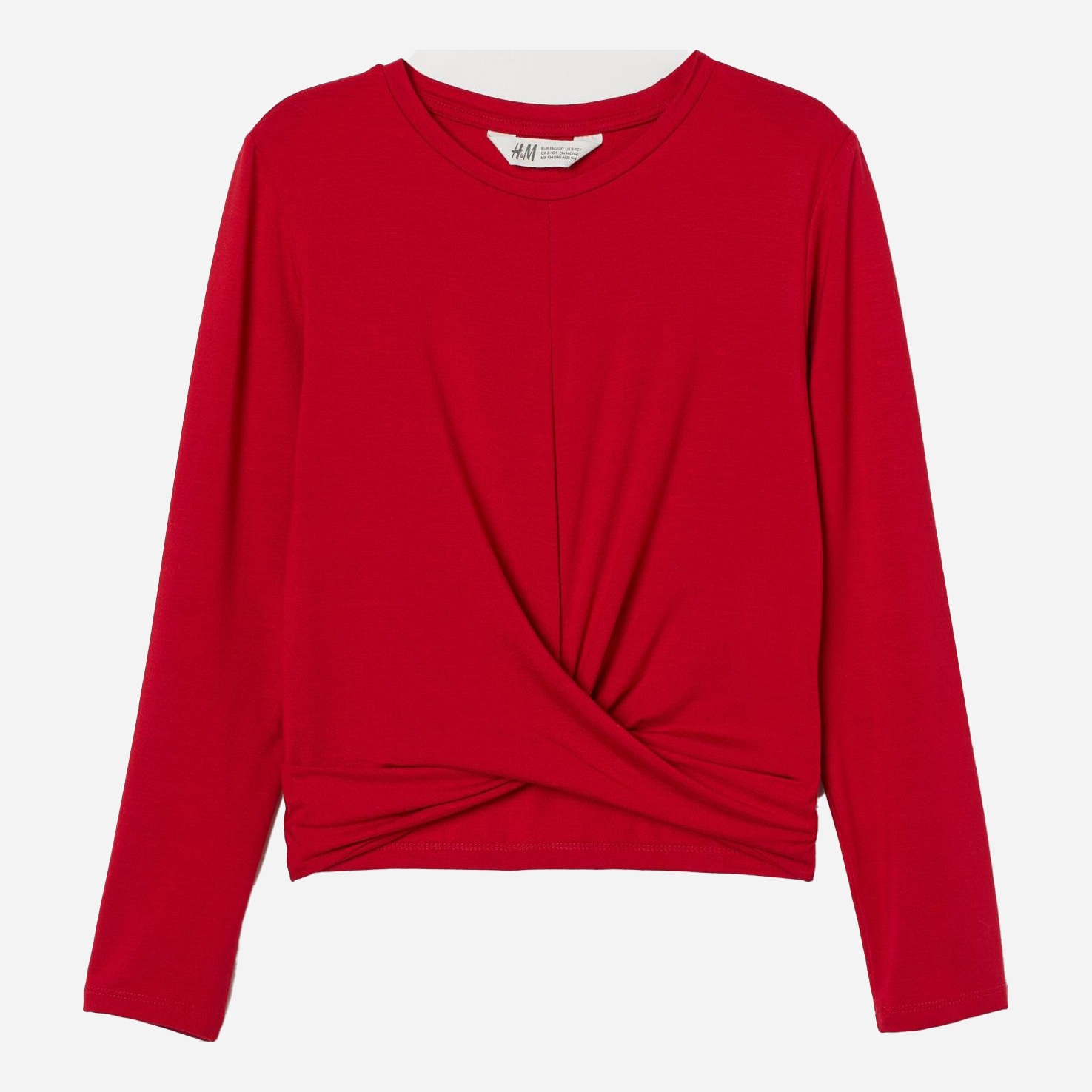 

Футболка с длинными рукавами H&M 0785186-0 170 см Красная