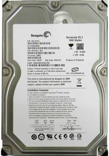 

Жесткий диск Seagate Desktop 3.5" 1TB 7200об/м 32MB SATAII (ST31000340NS) Refurbished