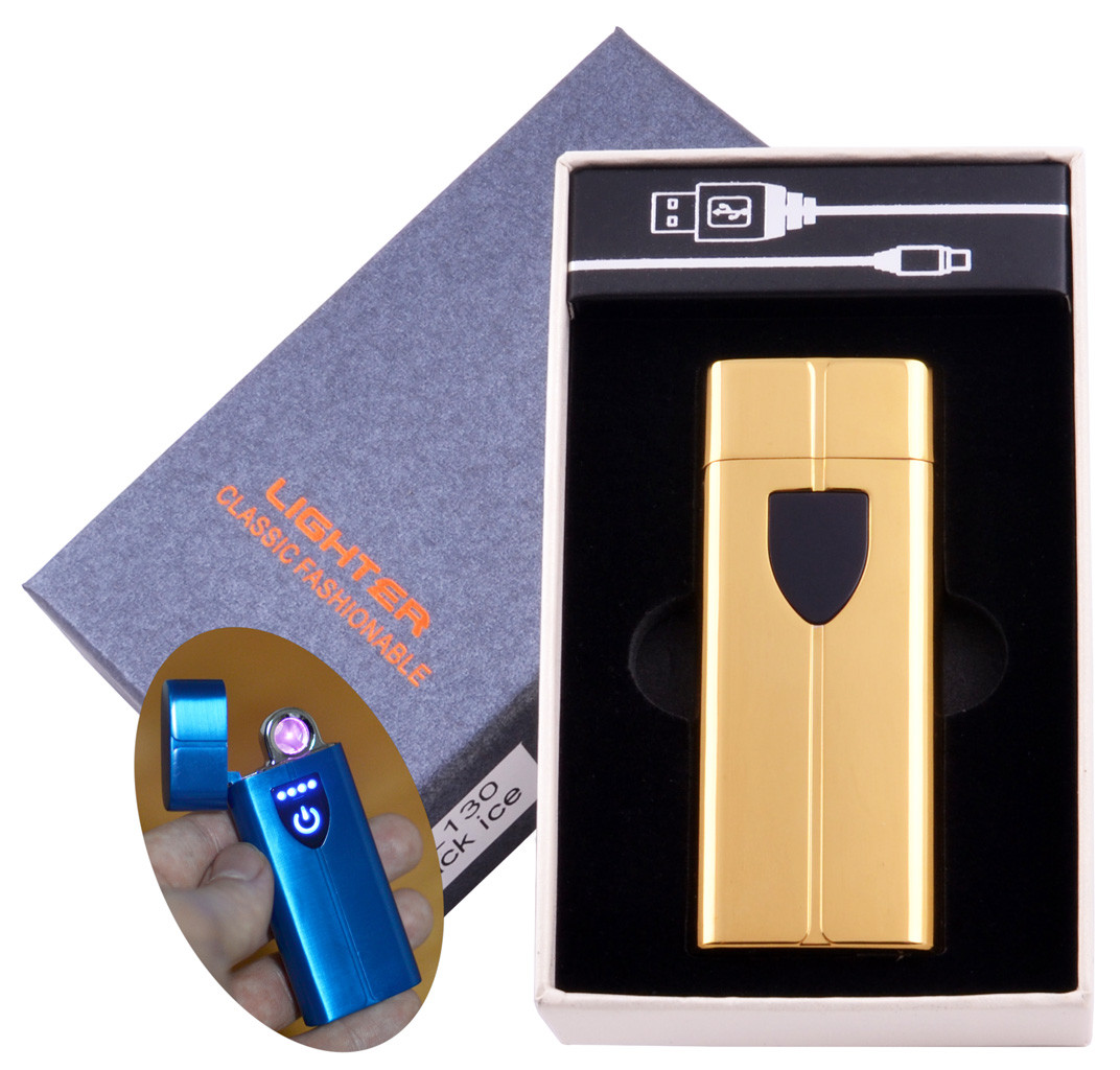 

Электроимпульсная зажигалка в подарочной коробке LIGHTER (USB) №HL-130 Gold