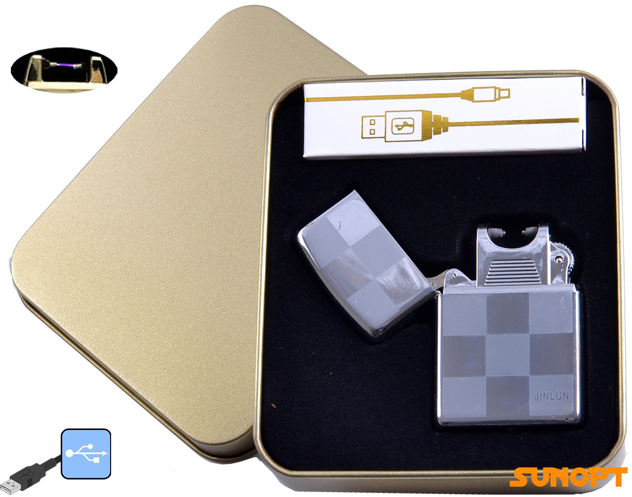 

Электроимпульсная зажигалка в металлической упаковке JIN LUN (USB) №4838-5