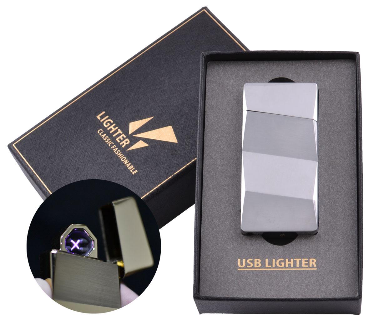 

Электроимпульсная зажигалка в подарочной упаковке Lighter (Двойная молния, USB) №HL-5 Silver