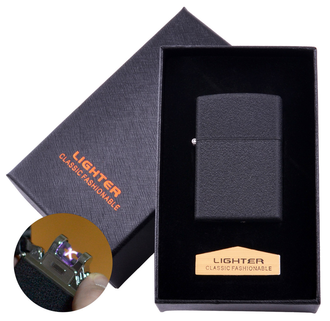 

Электроимпульсная зажигалка в подарочной коробке LIGHTER (USB) №HL-137 Black