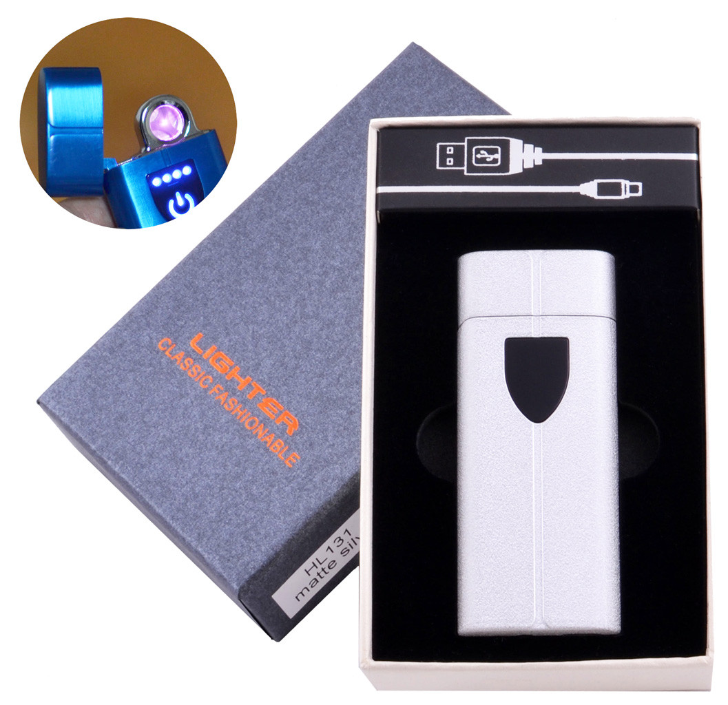 

Электроимпульсная зажигалка в подарочной коробке LIGHTER (USB) №HL-131 Silver