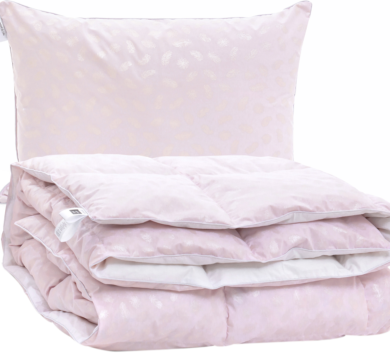 Акция на Набор пуховый MirSon №2132 Bio-Pink Зима 70% пух одеяло 140х205 + подушка 50х70 средняя (2200003022049) от Rozetka UA