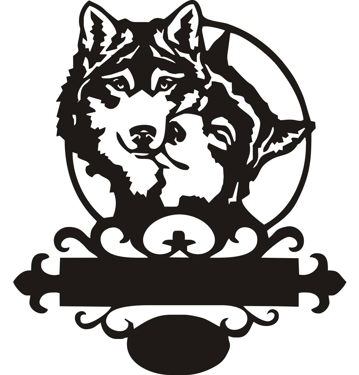 Табличка на дом с волком