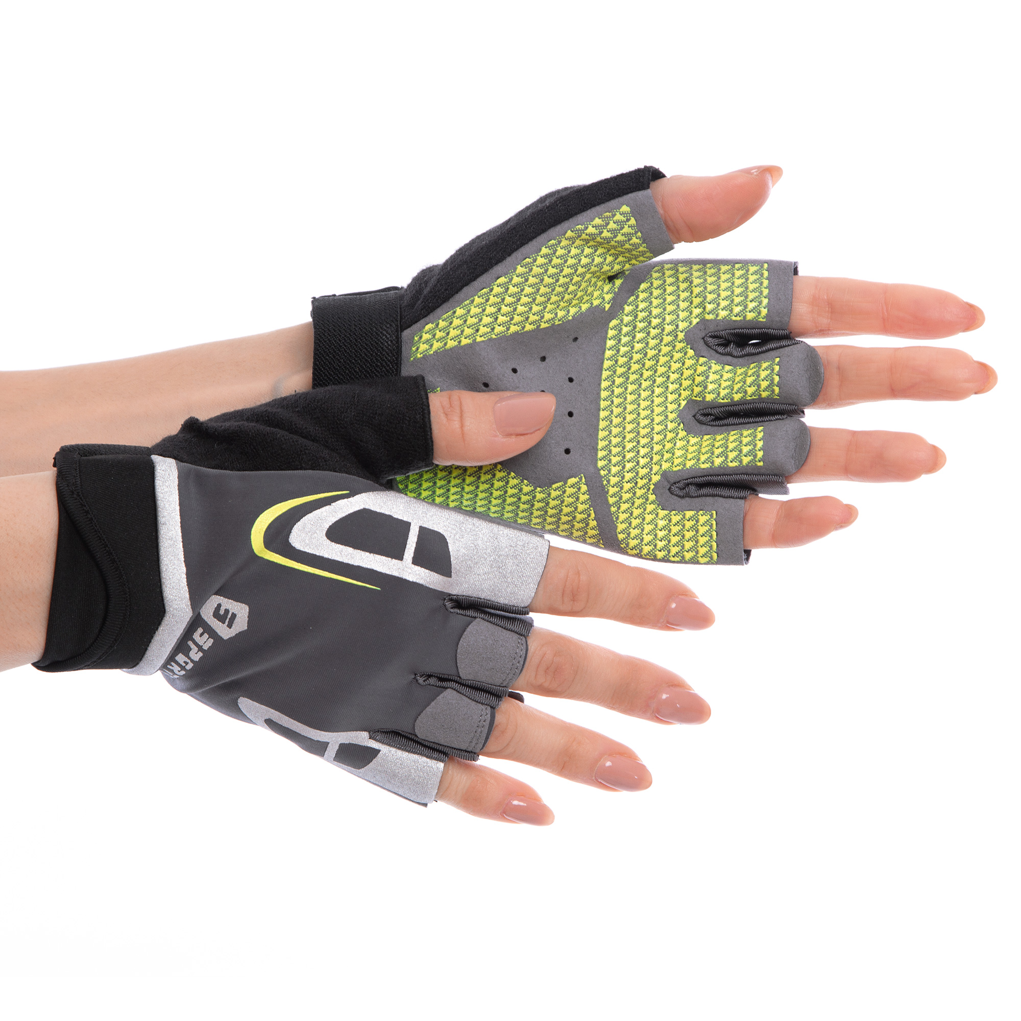 

Перчатки для фитнеca BC-307 размер L (PL, PVC, серый)