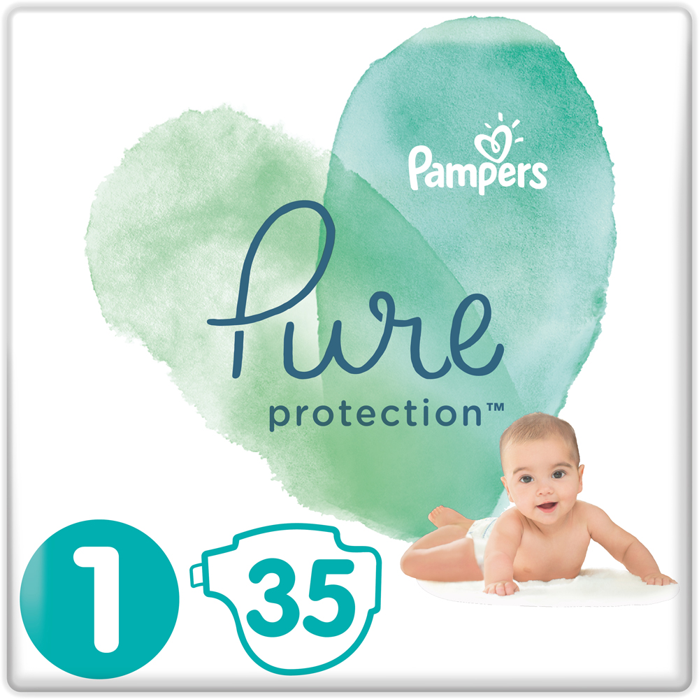 

Подгузники Pampers Pure Protection Размер 1 Newborn 2-5 кг 35 шт (8001841023120)