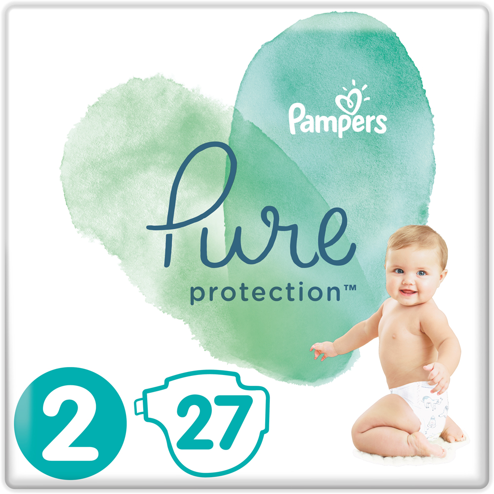 

Подгузники Pampers Pure Protection Размер 2 Mini 4-8 кг 27 шт (8001841023205)
