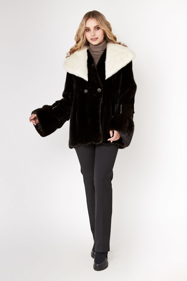 

Шуба Karamitsos 2057/70  Black+white 227660001, Шуба Karamitsos 2057/70 M Black+white 227660001