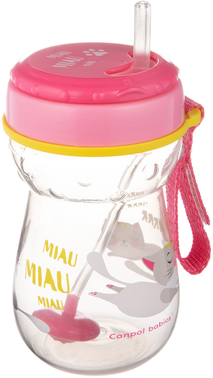

Кружка Canpol babies со складывающейся силиконовой трубочкой и утяжелителем 350 мл Котик Розовая (56/521)