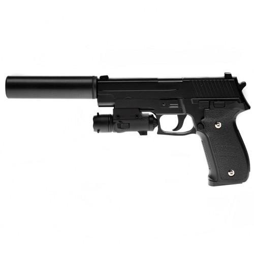 

G26A Страйкбольный пистолет Galaxy Sig Sauer спринг металл черный с глушителем