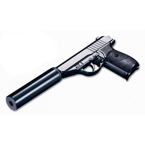 

G3A Cтрайкбольный пистолет копия Walther PPS c глушителем металл черный