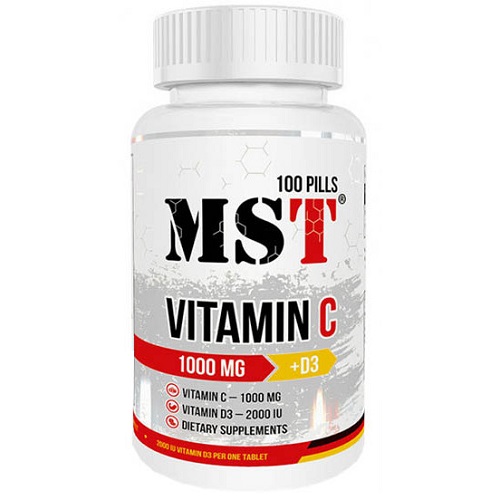 

Вітамін D MST Vitamin C 1000 + D3 2000IU, 100 таб.