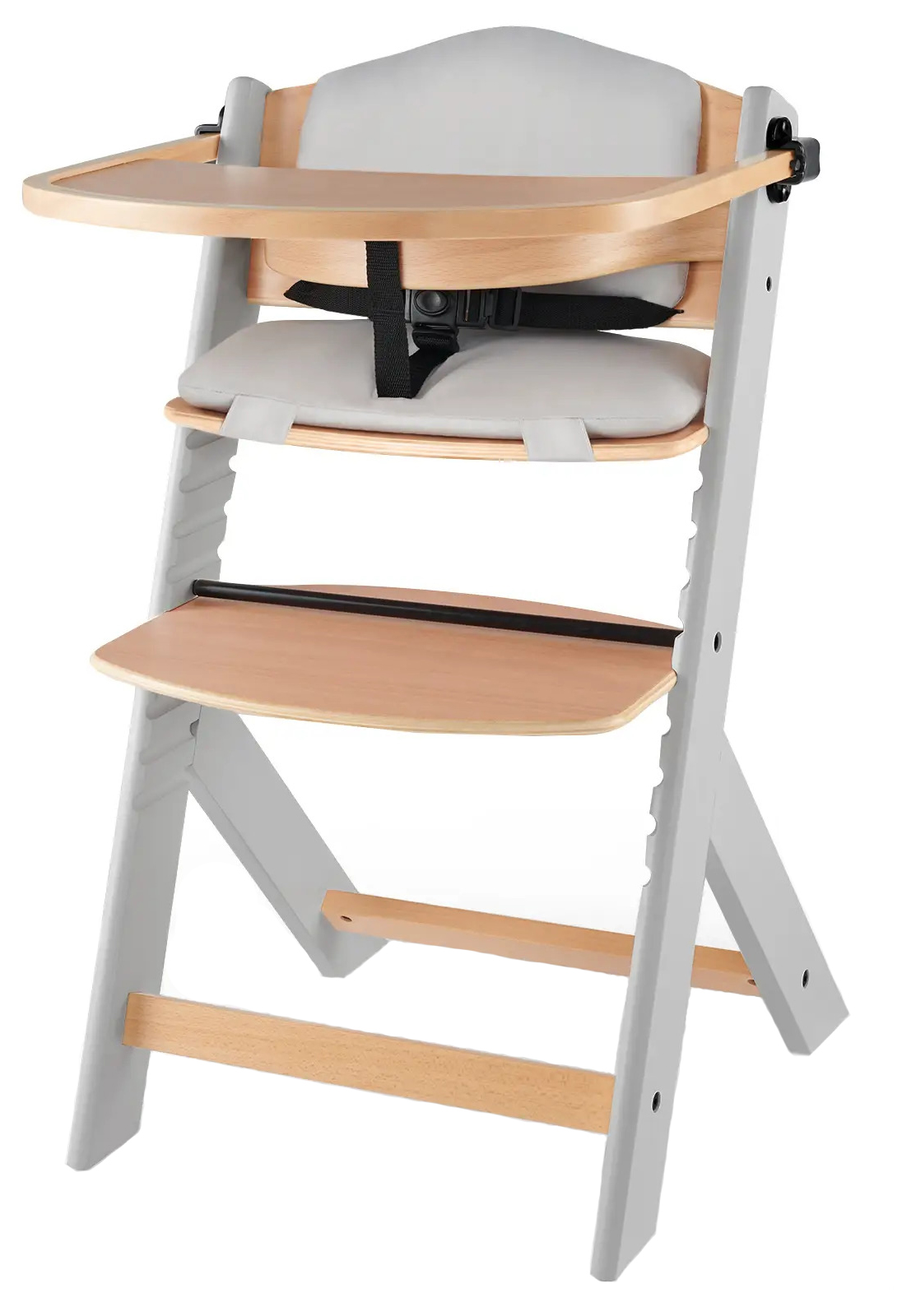 

Стульчик для кормления Kinderkraft Enock Gray Wood с подушкой (5902533917259)
