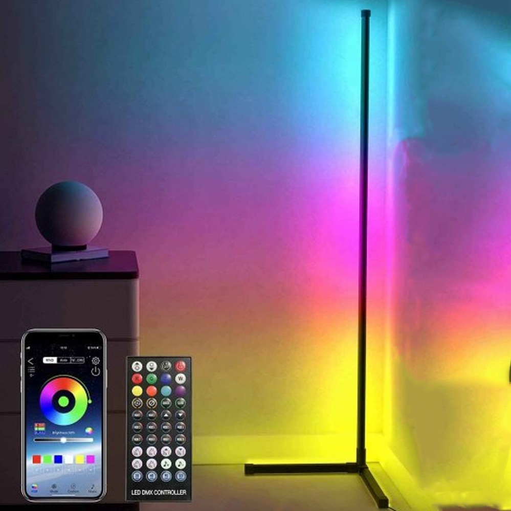 

Светодиодный угловой торшер с пультом управления RGB светильник с регулировкой яркости лампа 130 см